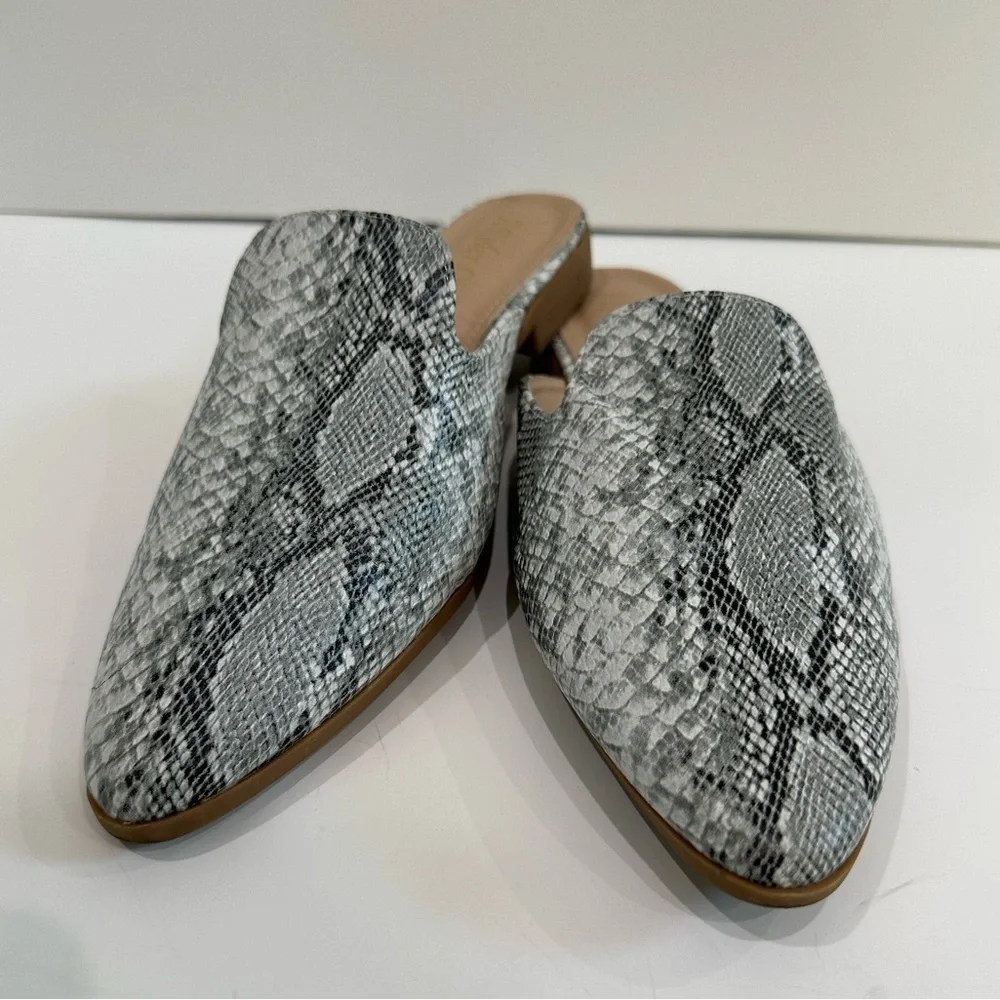 🐍Arider Girl Snake Print Pointy Toe Slip-On Mule Loafers - Size 10🐍 - Picture 6 of 10